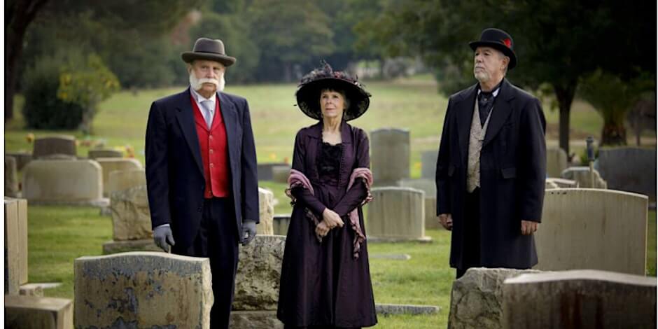 Petalumans of Yesteryear in character in cemetery